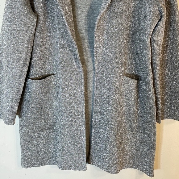 NWT. J. Crew 365 XS Glitter Merino Wool Blend Open Front Jacket Machine Washable - Picture 4 of 10